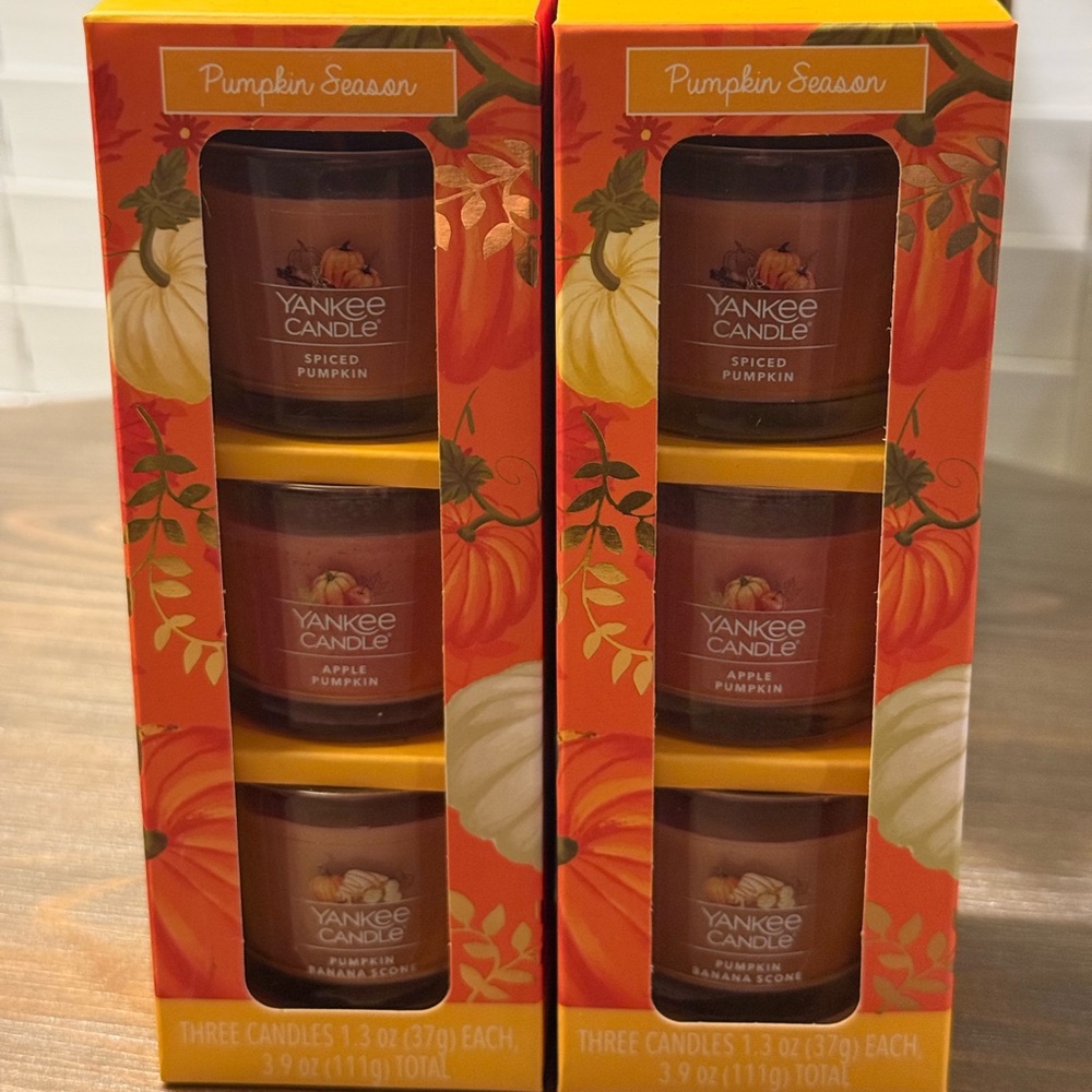 Yankee Candle Six Fall Candles Spiced Pumpkin Apple Pumpkin Pumpkin Banana Scone